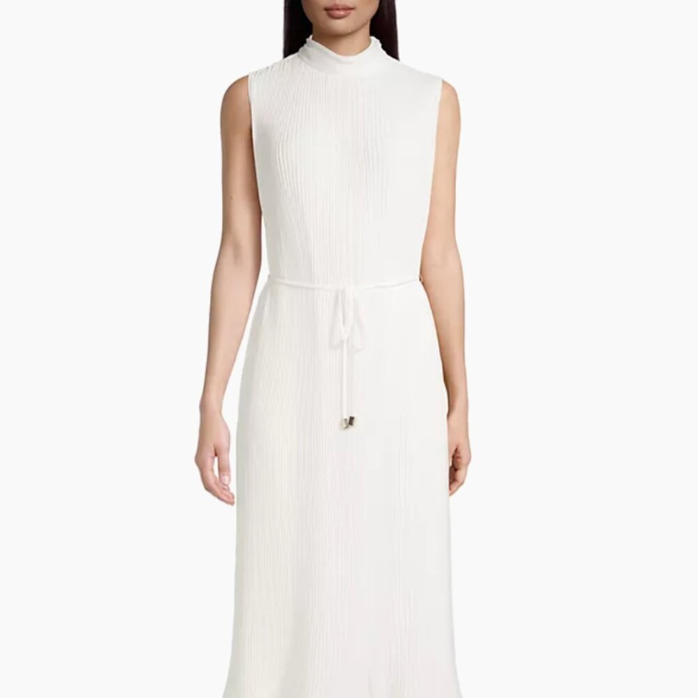 MILLY Melina Solid Pleat Dress Size 2